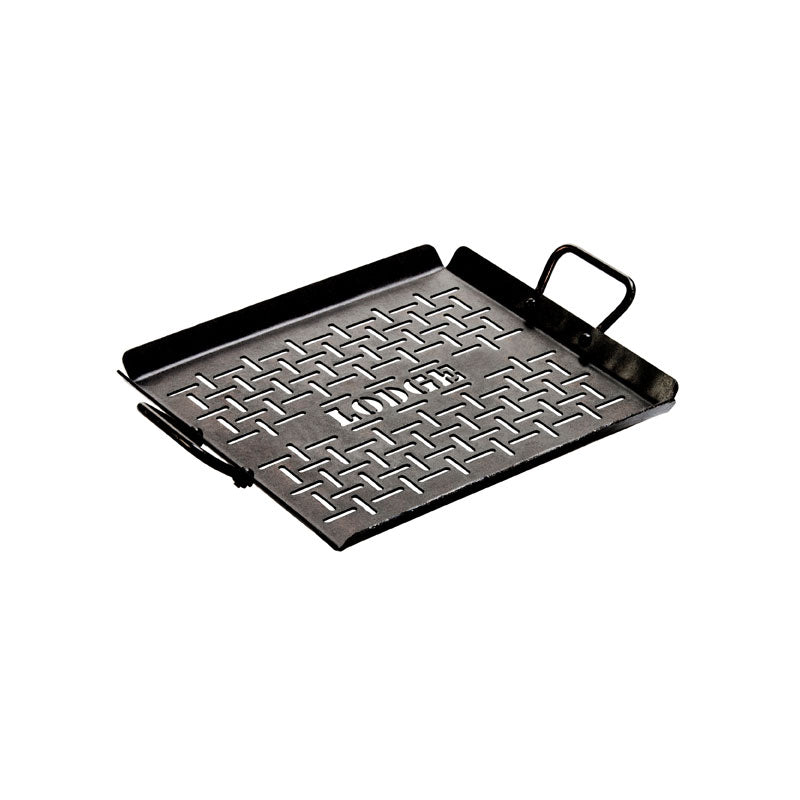 13 x 12 Inch Seasoned Carbon Steel Grilling Basket - Lodge