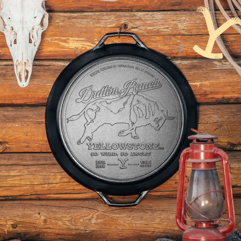 Yellowstone? 17 Inch Seasoned Cast Iron So Wild. So Angry Dual Handle Pan - Lodge
