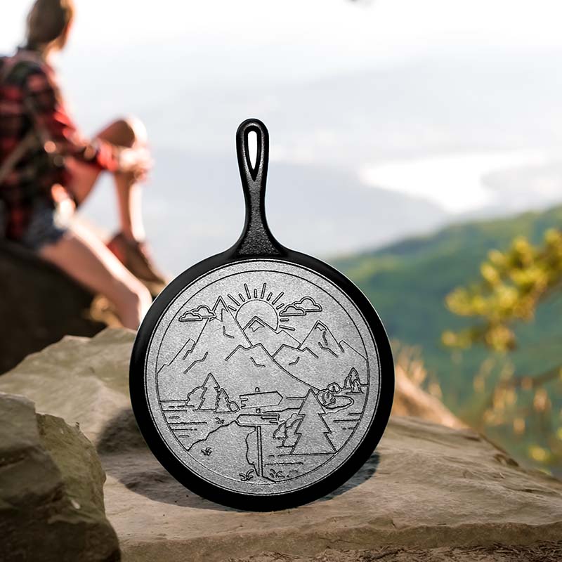Wanderlust 10.5 Inch Cast Iron Mountain Griddle - Lodge