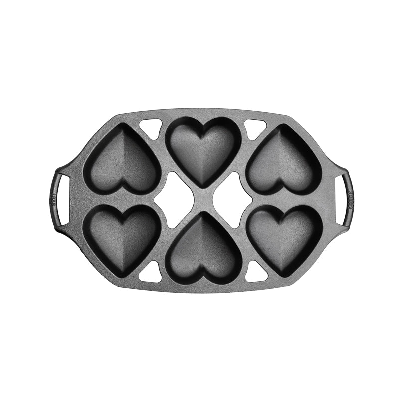 Seasoned Cast Iron Heart Mini Cake Pan - Lodge